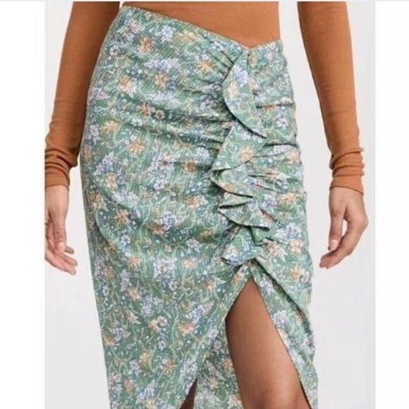 NWT VERONICA BEARD Hazel floral asymmetric midi skirt sz XL - Picture 2 of 10